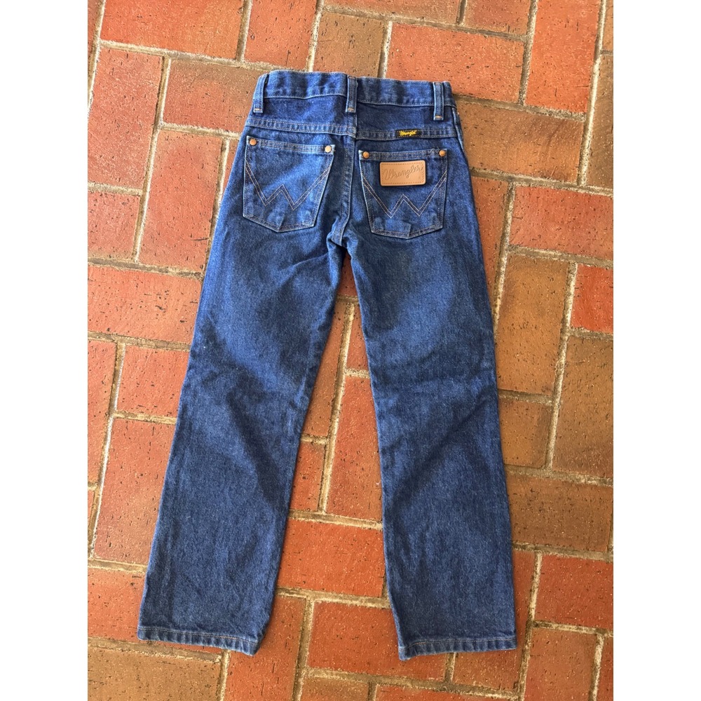 Wrangler Boys Cowboy Cut Slim Fit Jeans Blue Denim Size 8 Slim Adjustable